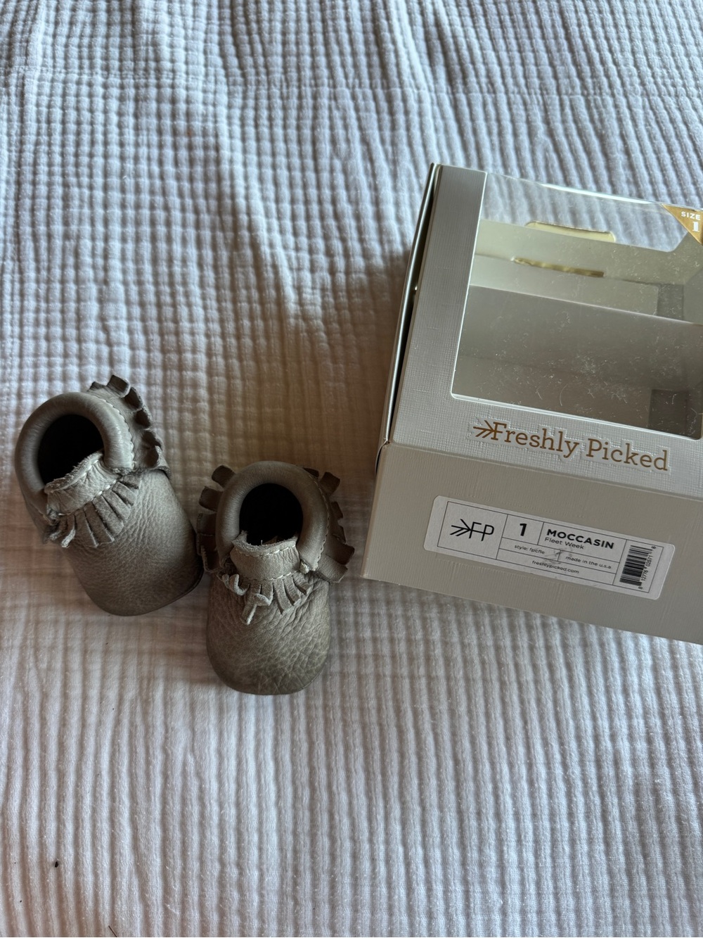 Freshly Picked Baby Moccasins in Gray - Kids Shoes